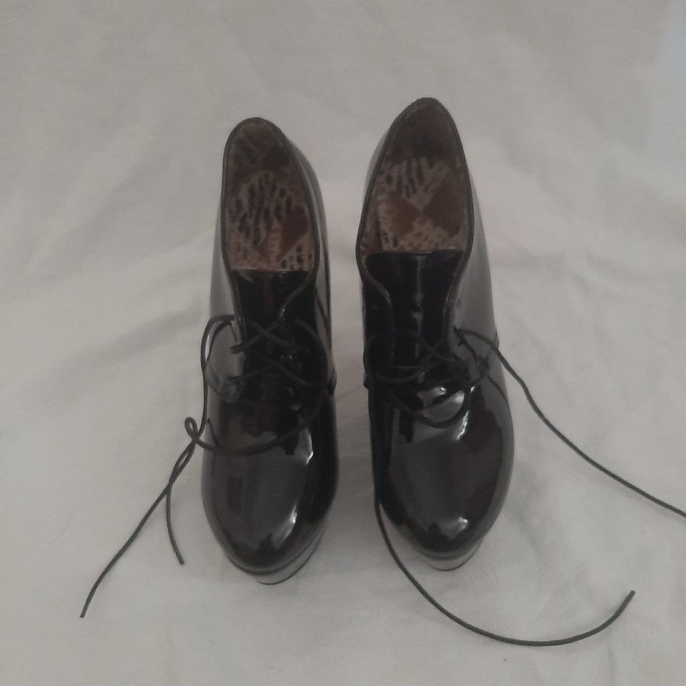 Black, Size 8.5 Platform Stiletto Oxford